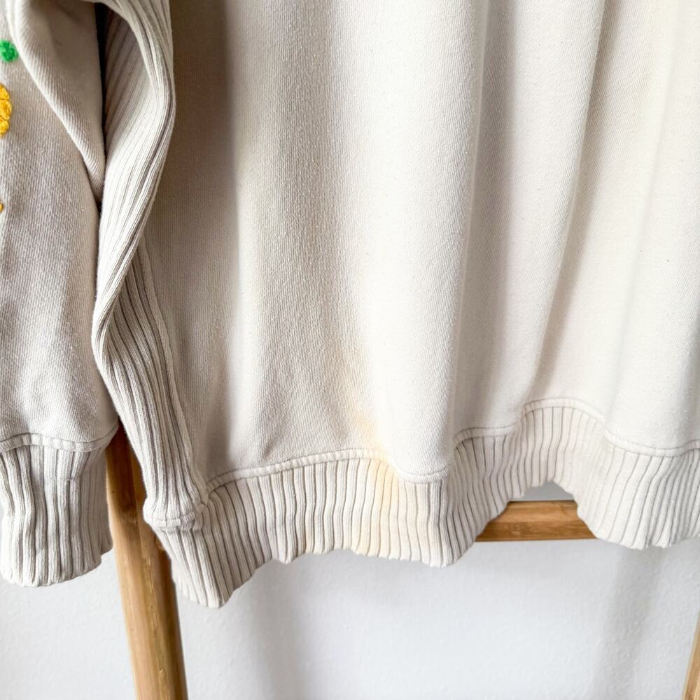 Aerie Cheers Graphic Sweatshirt Cream Oversized Pullover Large - Picture 8 of 9